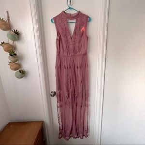 Mauve lacy maxi dress